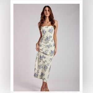 MESHKI Sydney Floral Straight Neck Slip Maxi Dress